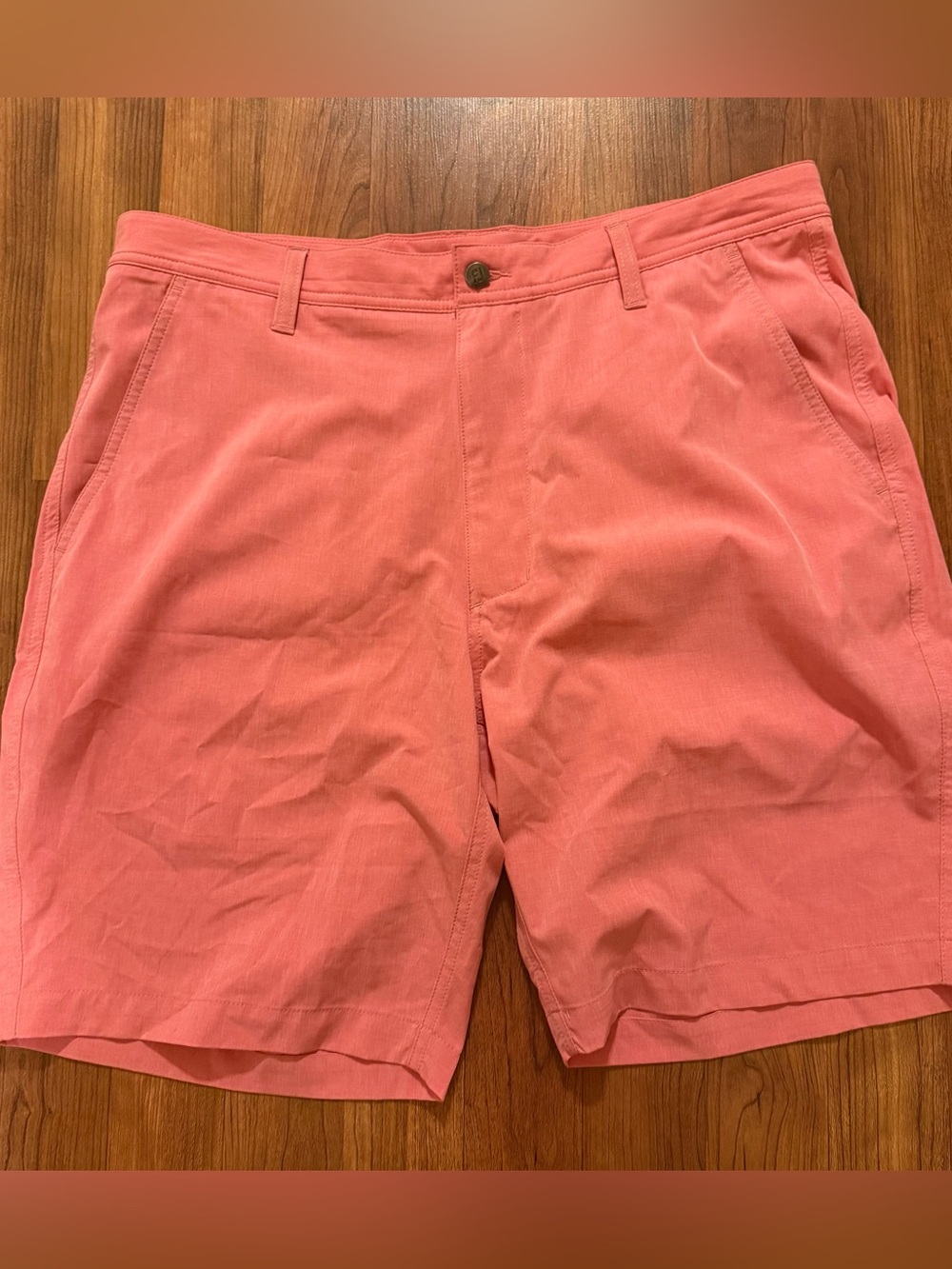 FootJoy salmon pink golf shorts 9 inch inseam moisture wicking size 34